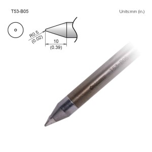 TIP,CONICAL,R0.5 X 10MM,HD,FX-9707/9708